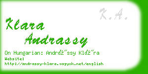 klara andrassy business card